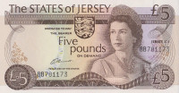 Банкнота 5 фунтов 1976-1988 годов. Джерси. р12а