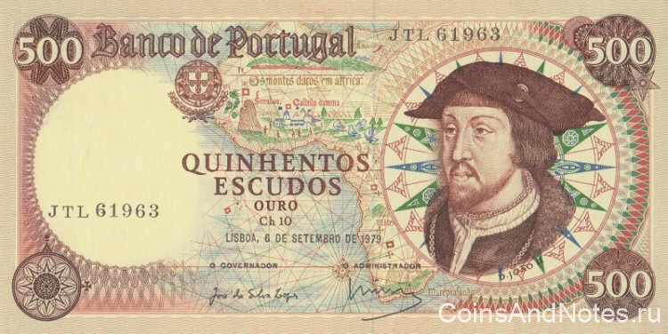 500 эскудо 1979 года. Португалия. р170b(8)