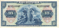10 марок 22.08.1949 года. ФРГ. р16а