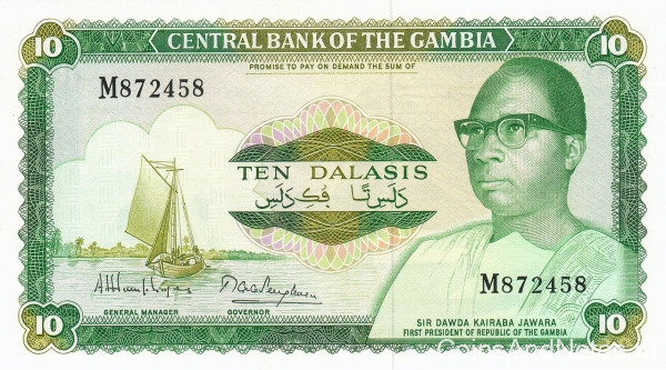 10 даласи 1987 года. Гамбия. р10а