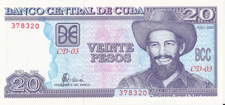 20 песо 2002 года. Куба. р118d