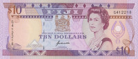Банкнота 10 долларов 1992 года. Фиджи. р94