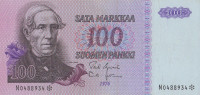 Банкнота 100 марок 1976 года. Финляндия. р109а(41)