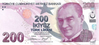 200 лир 2009 года. Турция. р227b