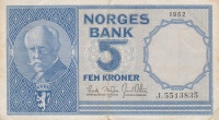 5 крон 1962 года. Норвегия. р30g