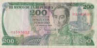 Банкнота 200 песо 01.01.1980 года. Колумбия. р419