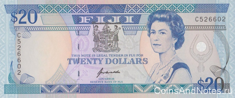 20 долларов 1992 года. Фиджи. р95