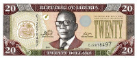 Банкнота 20 долларов 2011 года. Либерия. р28f