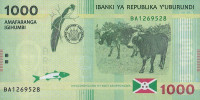 1000 франков 15.01.2015 года. Бурунди. р51