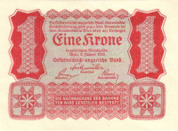 Банкнота 1 крона 1922 года. Австрия. р73