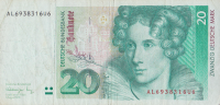20 марок 1991 года. ФРГ. р39а