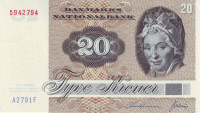 Банкнота 20 крон 1979 года. Дания. р49а