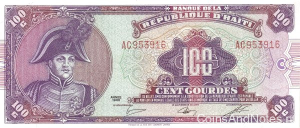 100 гурдов 1986 года. Гаити. р250