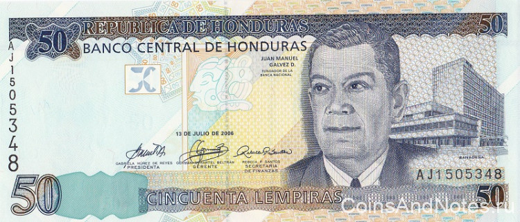 50 лемпира 2006 года. Гондурас. р94Аа
