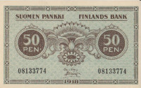 50 пенни 1918 года. Финляндия. р34(3)