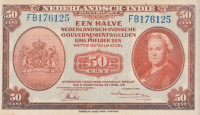 Банкнота 50 центов 1943 года. Голландская Индия. р110