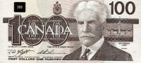 Банкнота 100 долларов 1988 года. Канада. р99с