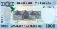 1000 франков 01.05.2015 года. Руанда. р35