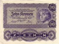 10 крон 1922 года. Австрия. р75
