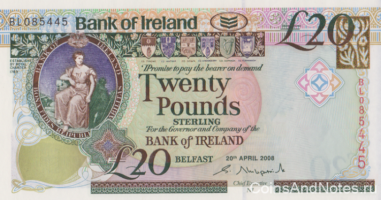 20 фунтов 2008 года. Северная Ирландия. р85