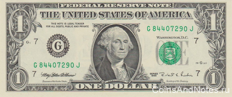 1 доллар 1995 года. США. р496