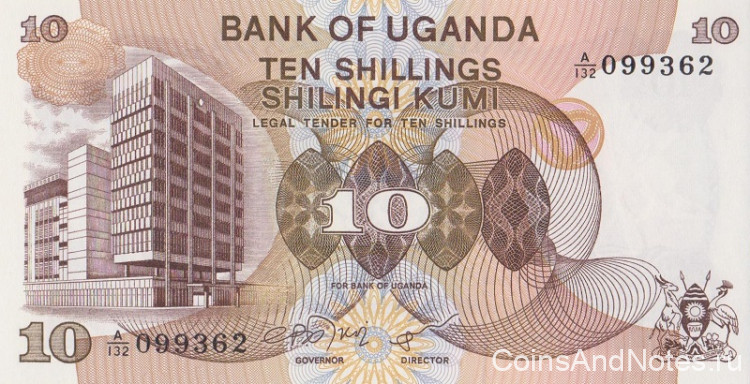 10 шиллингов 1979 года. Уганда. р11b