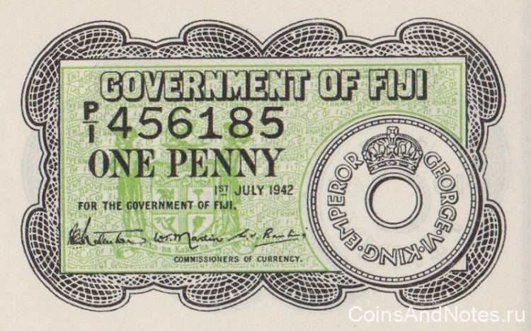 1 пенни 1947 года. Фиджи. р47