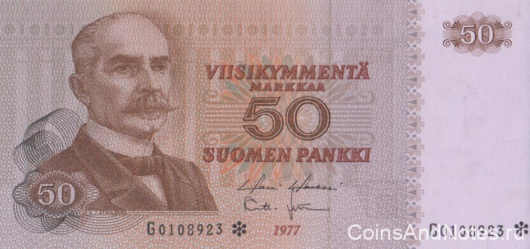 50 марок 1977 года. Финляндия. р108а(67)