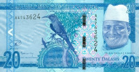 Банкнота 20 даласи 2015 года. Гамбия. р 33