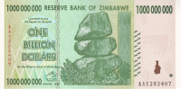 Банкнота 1 миллиард долларов 2008 года. Зимбабве. р83