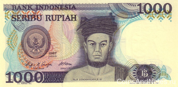 1000 рупий 1987 года. Индонезия. р124