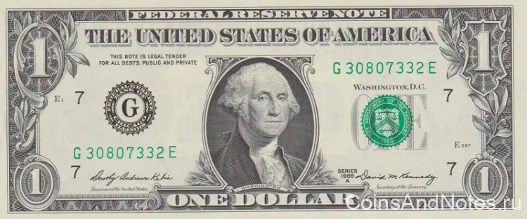 1 доллар 1969 года. США. р449b