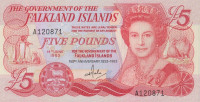 Банкнота 5 фунтов 1983 года. Фолклендские острова. р12