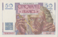 Банкнота 50 франков 1947 года. Франция. р127b
