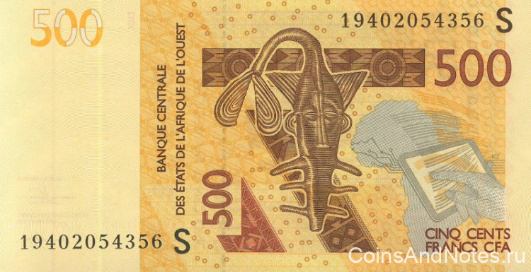 500 франков 2019 года. Гвинея-Биссау. р919S