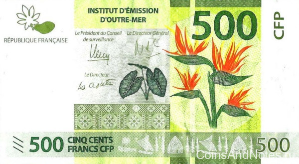 500 франков 2014 года. Тихоокеанские территории. р5