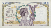 5000 франков 23.04.1942 года. Франция. р97с