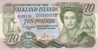 Банкнота 10 фунтов 1986 года. Фолклендские острова. р14