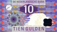 Банкнота 10 гульденов 1997 года. Нидерланды. р99