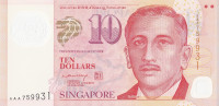 10 долларов 2014-2018 годов. Сингапур. р48а(1)
