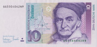 Банкнота 10 марок 01.10.1993 года. ФРГ. р38с