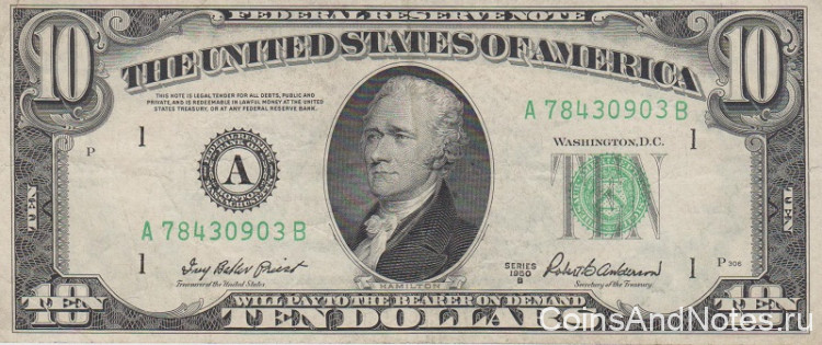 10 долларов 1950 года. США. р439b(A)