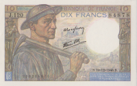 10 франков 1946 года. Франция. р99е(46)