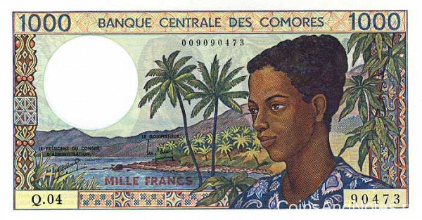 1000 франков 1994 года. Коморские острова. р11b