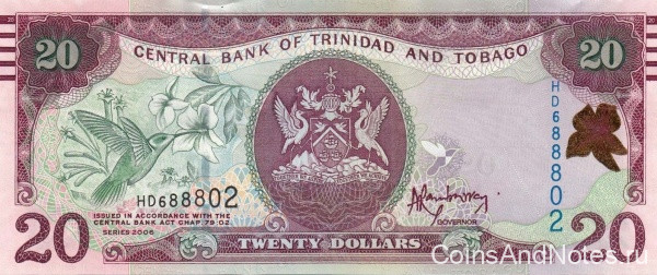 20 долларов 2006 года. Тринидад и Тобаго. р49b