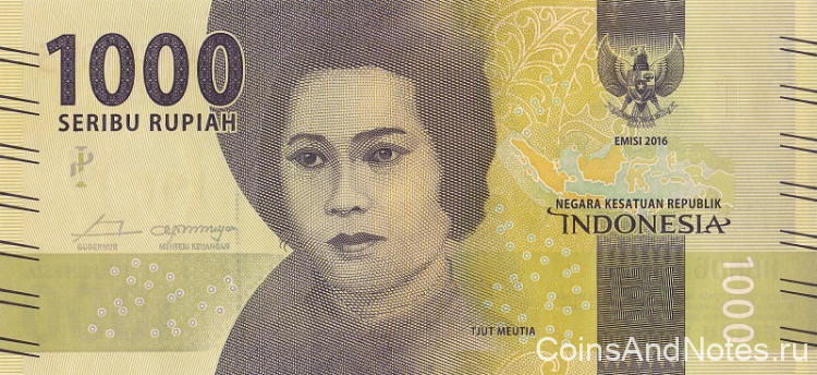 1000 рупий 2017 года. Индонезия. р154b
