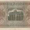 20 рейхсмарок 1940-1945 годов. Германия. Оккупированные территории. рR139