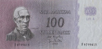 Банкнота 100 марок 1963 года. Финляндия. р106а(16)