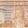 20 фунтов 1986 года. Гибралтар. р23с