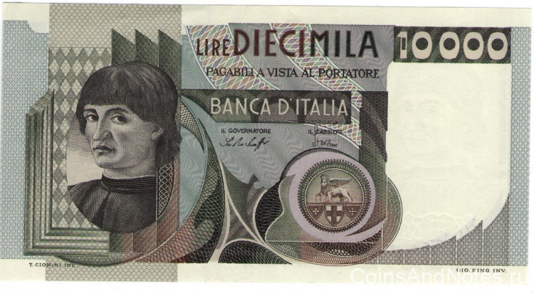 10000 лир 1978 года. Италия. р106а